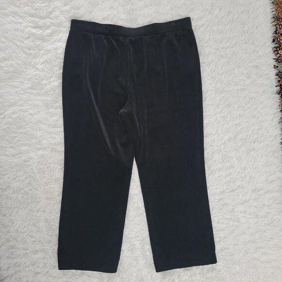 Lauren Ralph Lauren Black Velour Pants - Size 2X - Picture 2 of 13